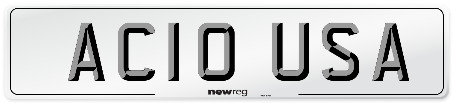 AC10 USA Number Plate from New Reg